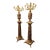 Louis XVI-Style Porcelain Pedestal Centerpiece Set of 2 With Floral Gold Leaf Details & Gilded Bronze Accents For Sale