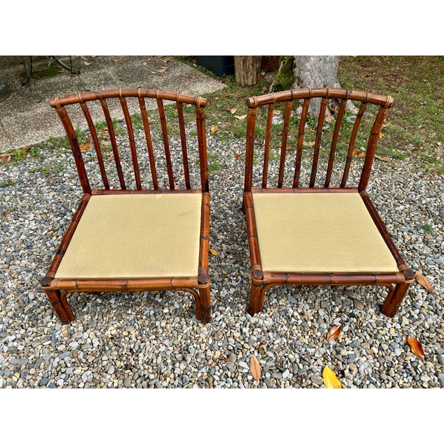 Brown Rattan Living Room Set attributed to Alberto Smania, 1970s, Set of 4 For Sale - Image 8 of 12