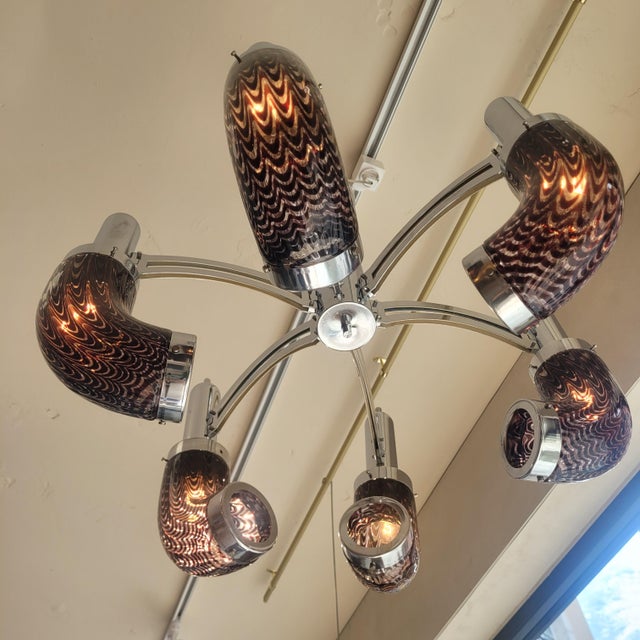 Art Deco Murano Glass Chandelier, Italy, 1980s For Sale - Image 9 of 13