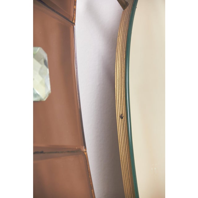 Gold Mirror with Diamond Gems from Cristal Art, 1960s For Sale - Image 8 of 14