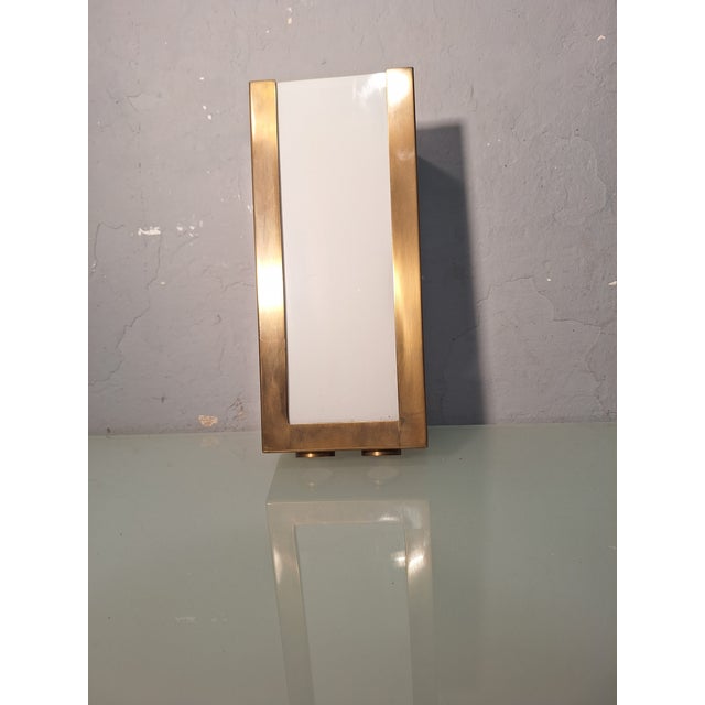 Vintage Wall Lamp in Brass and Glass by Bottega Gadda, 1980s, in Very Good conditions. Designed 1980 to 1989 This piece...