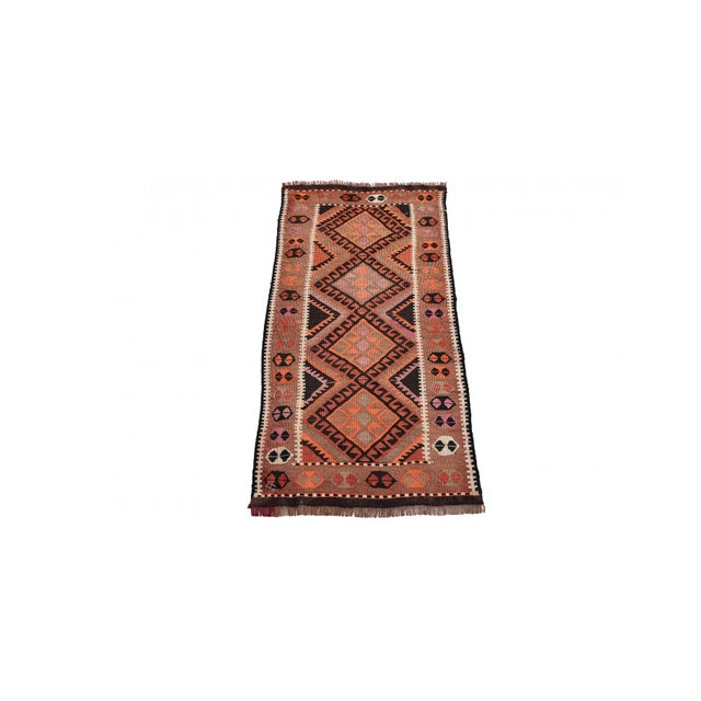 Handwoven vintage decorative mini wool rug from Kars region of Tukey. Approximatelly 45-55 years old. In very good...