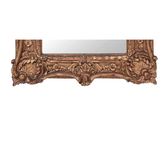 Neoclassical Vintage Neoclassical Hand-Carved Gold Wooden Wall Mirror For Sale - Image 3 of 10