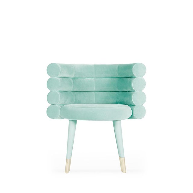 Set of Sky Blue Marshmallow Dining Chairs by Royal Stranger For Sale - Image 14 of 18