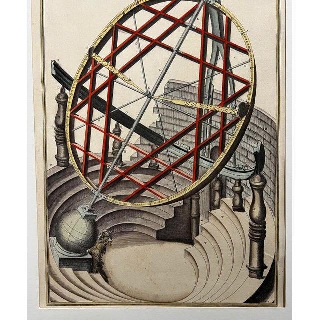 Traditional Willem Janszoon Blaeu Tycho Brahe 1664 Copper Engraved Print Equatorial Armillary For Sale - Image 3 of 4
