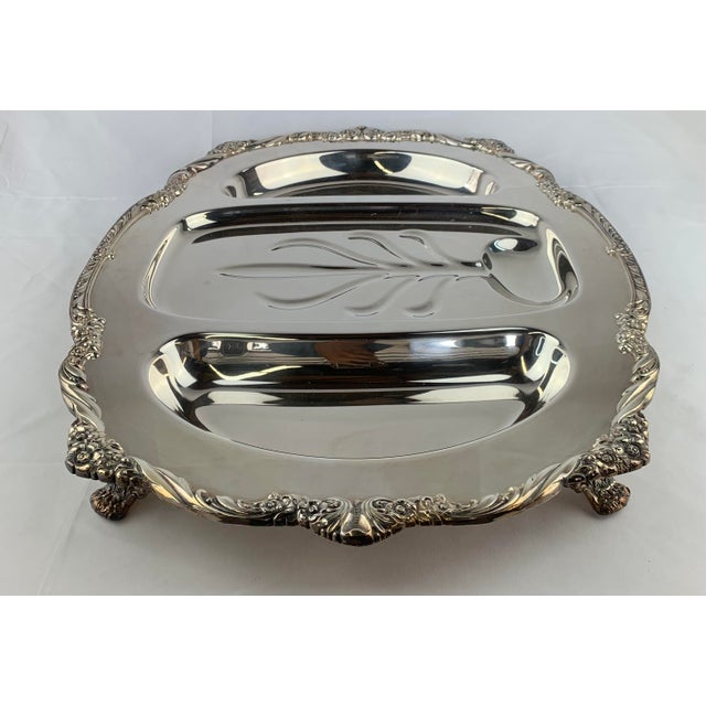 Mid 20th Century Silver-Platted Large Oval Serving Platter For Sale In Los Angeles - Image 6 of 11
