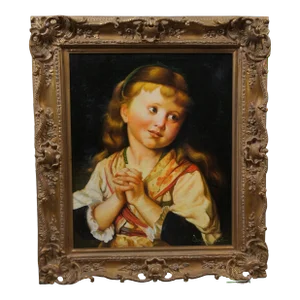 The Girl Entreaty Praying Oil Painting on Linen After Kalina Oksana 32"