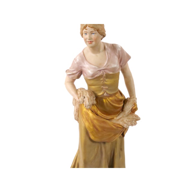20th Century Hand Painted/Gilt Decorated Porcelain Decorative Woman's Sculpture For Sale In New York - Image 6 of 12
