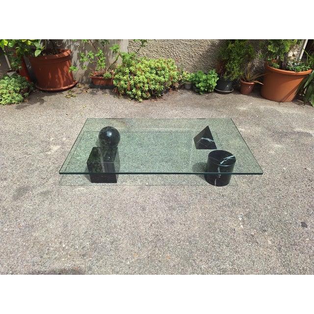 Metafora Coffee Table in Black Marquinia Marble by Massimo and Lella Vignelli for Casigliani, 1980s, in Very Good...