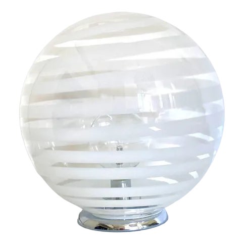 Murano White Murano Glass Table Lamp by Simoeng For Sale