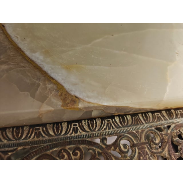 Late 19th Century 1890's Nb&iw Victorian Dragon Head Cast Iron and Onyx Stand For Sale - Image 5 of 10