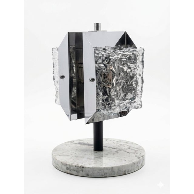 Metal Italian Murano Glass Table Lamp, 1970s For Sale - Image 7 of 7