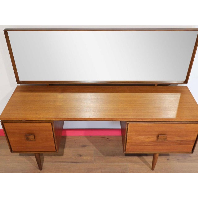 Mid Century Modern Vintage Dresser Vanity Desk Danish Kofod Larsen G Plan Danish Style For Sale - Image 11 of 14