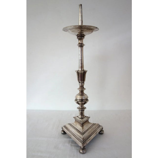 Silver-Plated Bronze Candleholder, France, 19th Century For Sale - Image 4 of 12