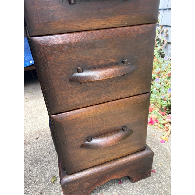 Wood 1950s Brown-Saltman “Montecito” Solid-Wood Double-Pedestal Desk — Labeled, Los Angeles For Sale - Image 7 of 12