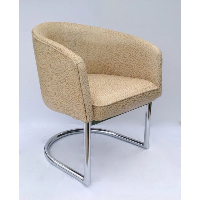 Vintage: C.1960's Original Milo Baughman, chrome cantilevered tub club chair. Chrome plated over solid steel frame. Chrome...