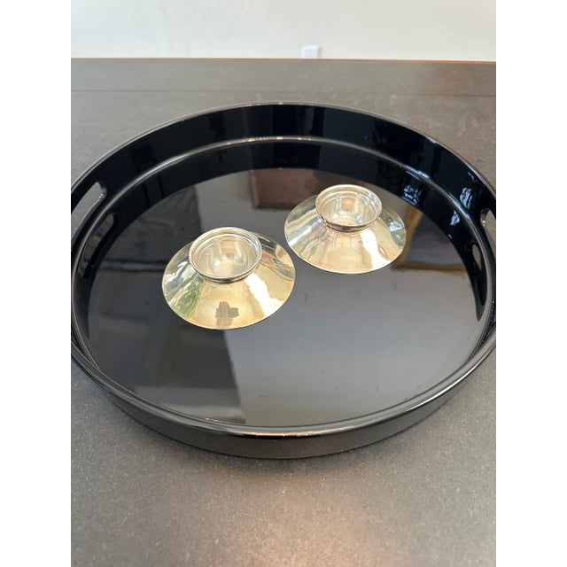 Metal Vintage Sterling Silver Modernist Wine Sommelier Tastevin -a Pair For Sale - Image 7 of 10