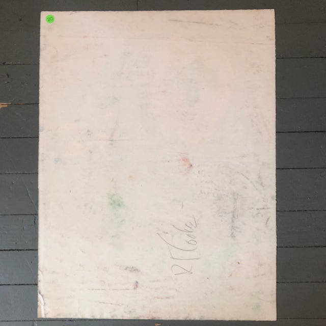 1970s Original Robert Cooke Large Vintage Pastel Drawing1970’s For Sale - Image 5 of 6