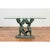 A Greco-Roman style contemporary bronze double cherub dining table base with Verde patina. The top is not included but...