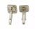 Contemporary 25129 - Baraka Mother of Pearl 18k Two Tone Gold Square Top Stud Cufflinks, 2 Pieces For Sale - Image 3 of 6