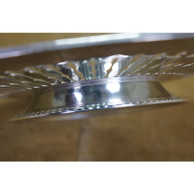 Late 20th Century Reticulated Pierced Footed Silver Plate Cake Serving Tray Stand 10" For Sale - Image 9 of 9