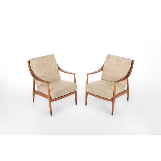 Set of Fd144 Easy Chairs in Oak and Teak by Peter Hvidt & Orla Mølgaard-Nielsen for France & Søn / France & Daverkosen, 1950s For Sale - Image 17 of 17