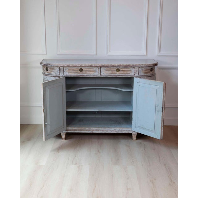 Swedish 19th Century Gustavian Style Four-Door Demi Lune Buffet, c. 1880 For Sale - Image 9 of 14
