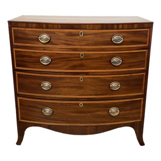 19th Century English Bow Front Chest For Sale