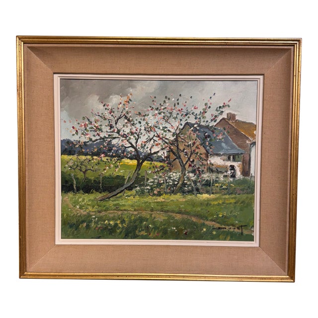 20th Century Oil on Canvas "Apple Blossom" For Sale