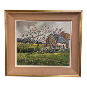 20th Century Oil on Canvas "Apple Blossom"