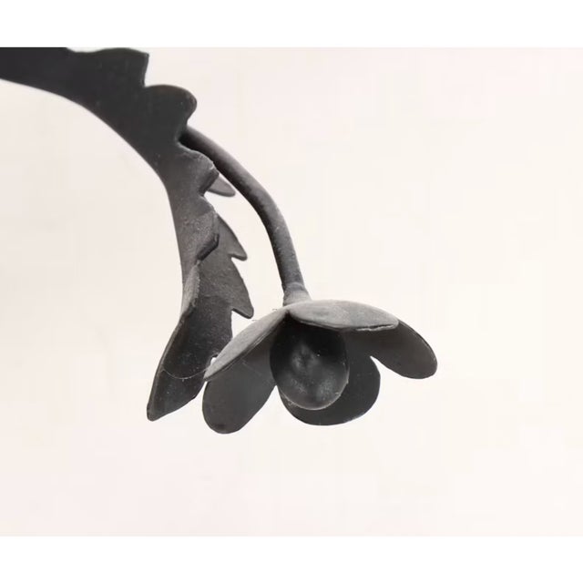 Mid-20th Century Gothic Wrought Iron 5-Light Wall Sconce With Coronet Cups For Sale - Image 4 of 6