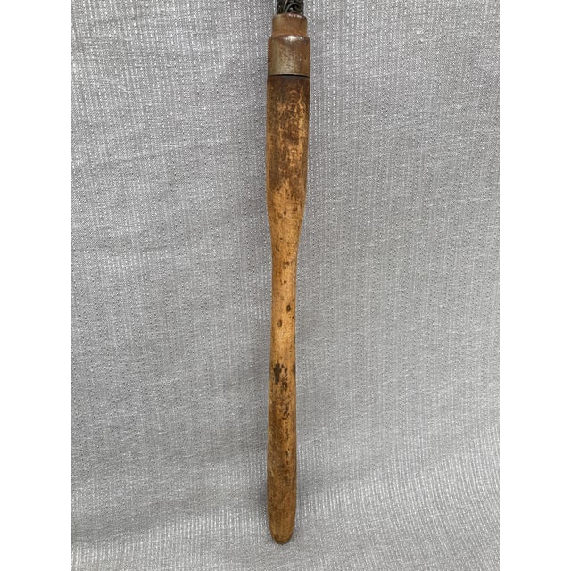 1900 - 1909 Antique Wood Woven Metal Rug Beater Herkules For Sale - Image 5 of 12