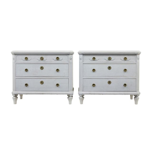 Antique Swedish Hand Painted Chest of Drawers, 1890, Set of 2 For Sale - Image 9 of 9