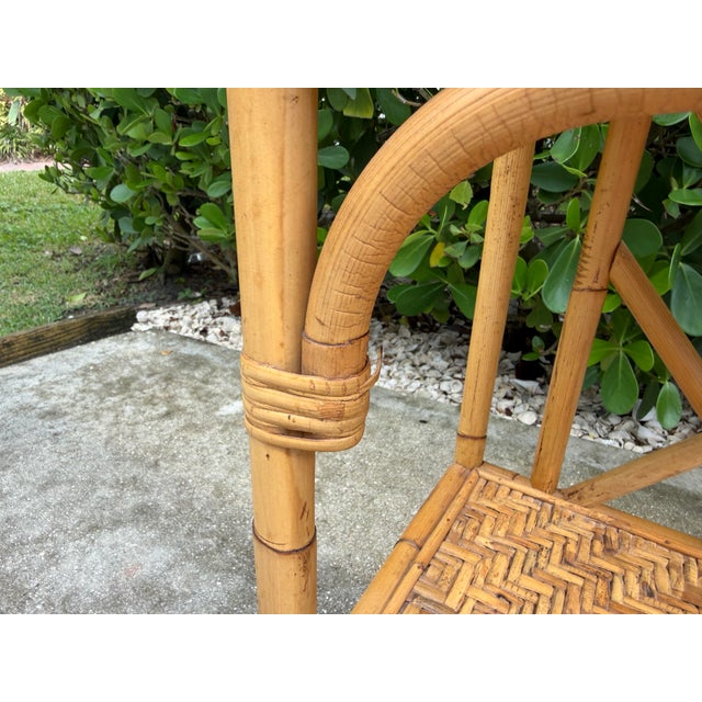 Vintage Fretwork Bamboo & Rattan Étagère For Sale - Image 12 of 12