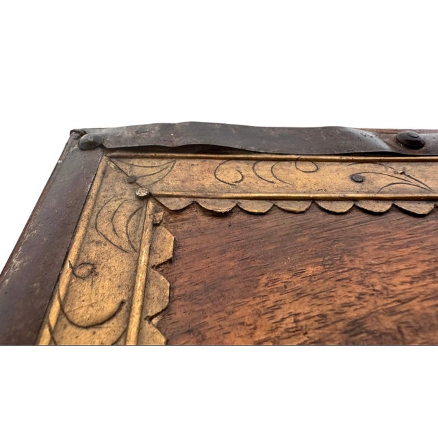 Mid-Century Anglo-Indian Teak & Repoussé Brass Nesting Table Set For Sale - Image 18 of 18