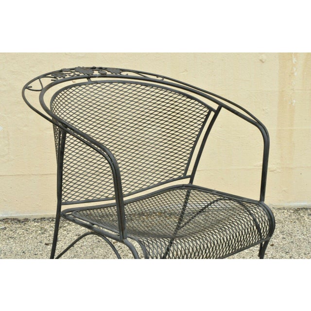 Vintage Woodard Briarwood Wrought Iron Garden Patio Barrel Back Settee ...