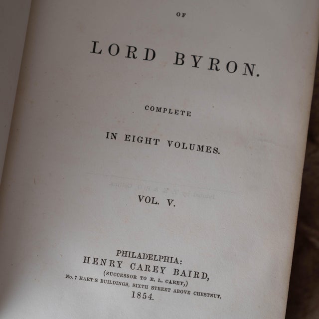 Byron's Works, 4-Volume Leather Set, Philadelphia, 1854 For Sale - Image 9 of 10