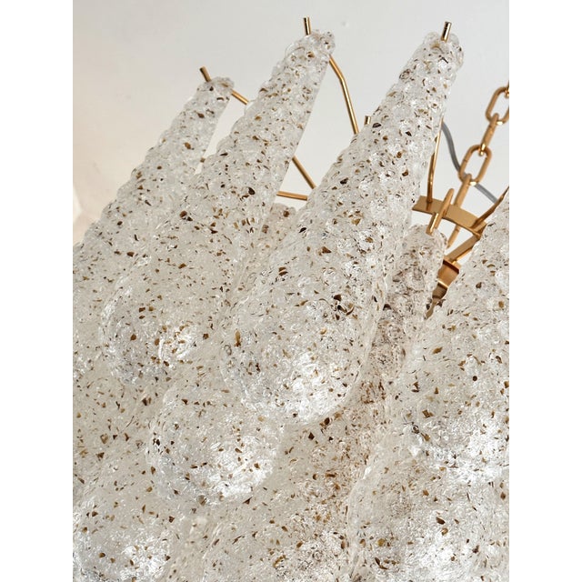 Contemporary Mid-Century Modern "Conchiglie" Murano Glass Gold Chandelier For Sale - Image 6 of 8