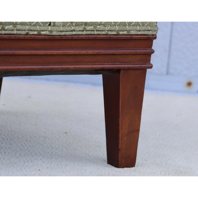 1940's Tommi Parzinger designed mahogany slipper chair, in vintage condition with some wear and patina due to age and use,...