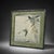 Late 20th Century Late 20th Century East Asian Ink Wash Style Bird Painting in Green Silk Mat For Sale - Image 5 of 6