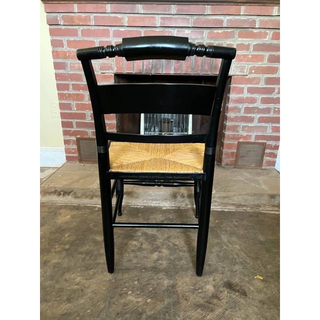 Brown Pair of Vintage L. Hitchcock Late Federal Style Grain-Painted & Gilt-Stenciled "Fancy" Rush Seat Armchairs For Sale - Image 8 of 17