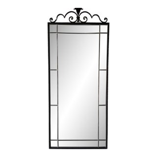 1960’s Hollywood Regency Style Wrought Iron Wall Mirror – Made in Denmark For Sale
