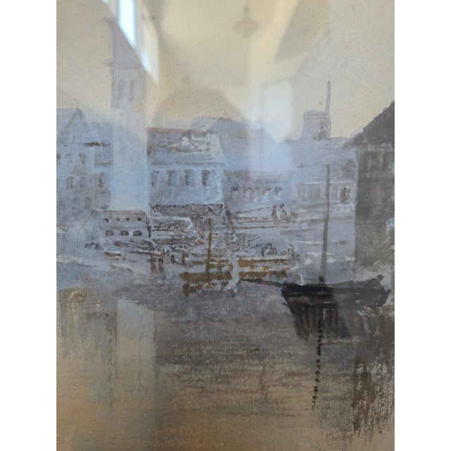 Antique 1917 Thomas J. Caparn (B..1834-1939) Watercolor on Paper Harbor Scene Painting For Sale In Tampa - Image 6 of 9
