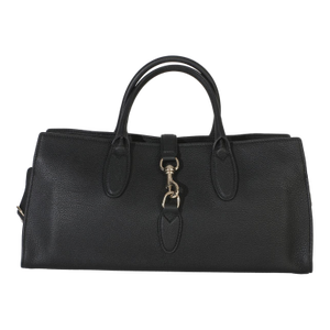 Black Pebbled Calfskin Medium Jackie Tote Bag
