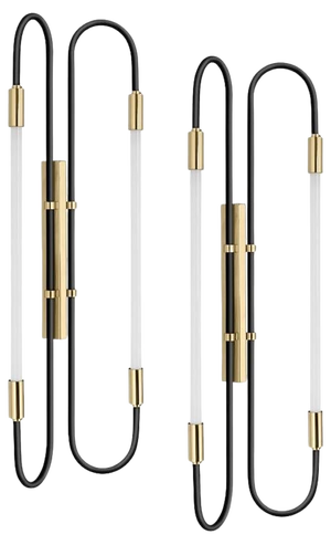 Back and Brass Wall Lamps Neon Double 170 by Magic Circus Editions