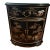 VIntage Petite 19" Hand-Painted Gilt Chinoiserie "Shan Shui" Demilune Cabinet For Sale