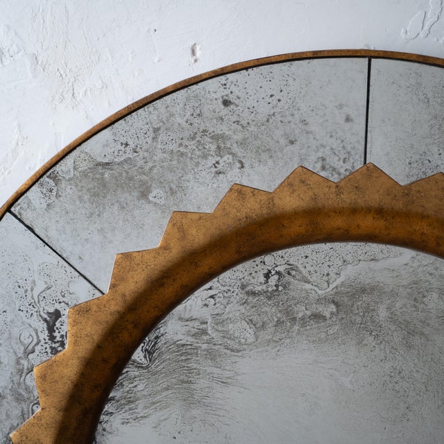 Circular Antiqued Mirror in the Manner of Fratelli Marelli, c.1990s For Sale - Image 4 of 8