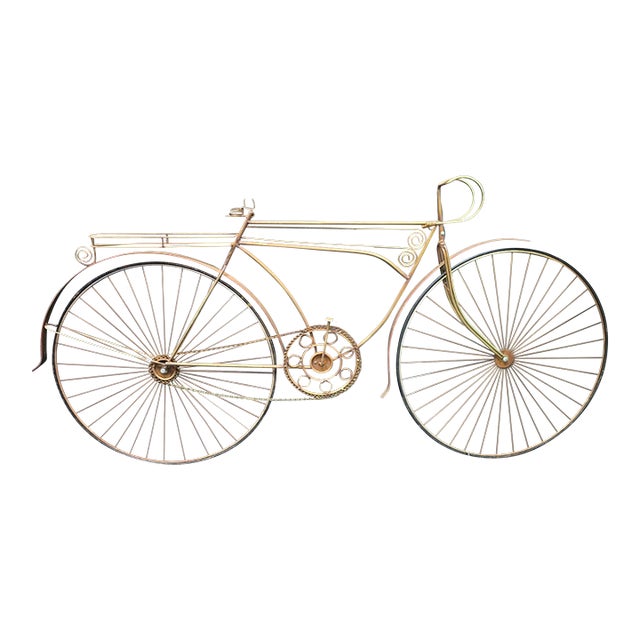 Vintage Rustic 1970's C Curtis Jere "Spinning Wheel" Bicyle Bike Wall Sculpture For Sale