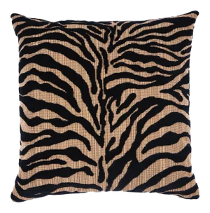 Schumacher Regine Strie Velvet 22" Pillow in Ebony