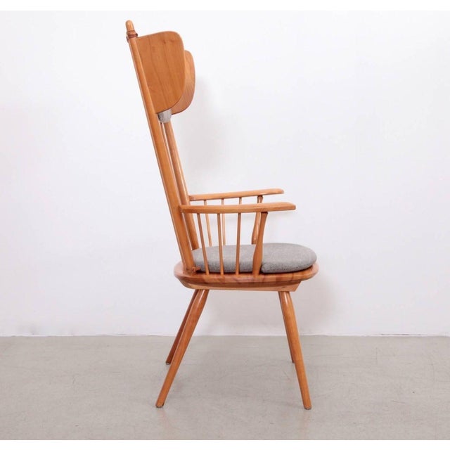 Wood Wingback Armchair by Albert Haberer for Hermann Fleiner, Germany, 1950s For Sale - Image 7 of 10